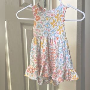 Posh Peanut Zenni Floral Ruffled Bodysuit Dress